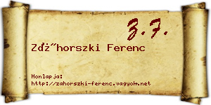 Záhorszki Ferenc névjegykártya